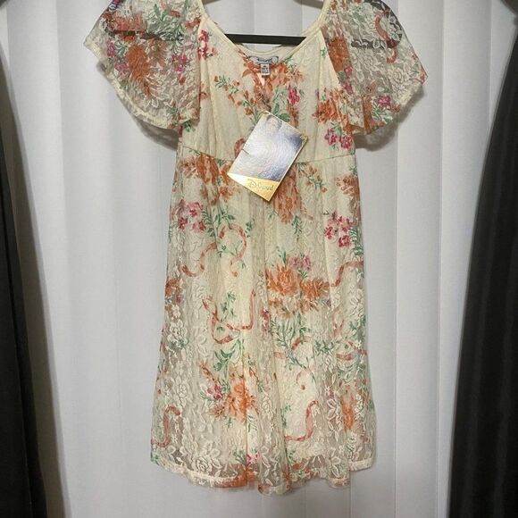 Beauty and the Beast D-Signed Girls yellow floral lace dress - Picture 1 of 6